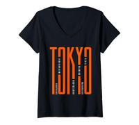 Donna Tokyo Japan Graphic Tees - Novelty T-Shirts & Cool Designs Maglietta con Collo a V