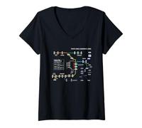 Donna Tokyo Japan Train Suburban Line Railway - Souvenir Mappa del percorso Maglietta con Collo a V