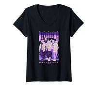 Donna Tokyo Revengers Character Group Purple Flames Anime Maglietta con Collo a V