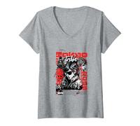 Donna Tokyo Tribe Futuristic Urban Style 2050 Maglietta con Collo a V