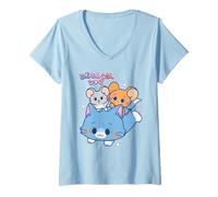 Donna Tom And Jerry Gokko Kitty Ride Maglietta con Collo a V