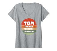 Donna Tom - L'uomo Il mito La leggenda Maglietta con Collo a V