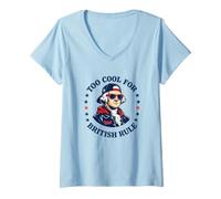 Donna Too Cool for British Rule George Washington Patriot Maglietta con Collo a V