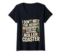 Donna Too Short To Ride Your Emotional Roller Coaster - Maglietta con Collo a V