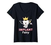 Donna Tooth Implant Fairy Dental Implants Tooth Replacement Maglietta con Collo a V