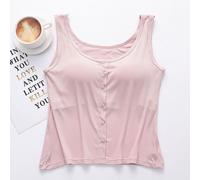 Donna Top Corto Basic Canotta con Incorporato Reggiseno Maniche Largo Cinturino