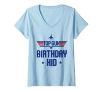 Donna Top Gun Birthday Kid Stars Maglietta con Collo a V