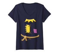 Donna Toppa Vintage per Costume spaventapasseri di Halloween Mago di Oz Maglietta con Collo a V