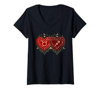 Donna Toro Sagittario Camicia San Valentino Astrologia Zodiaco Maglietta con Collo a V