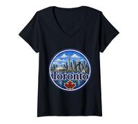 Donna Toronto Canada Ontario, Maglietta con Collo a V