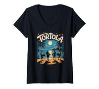Donna Tortola, Isole Vergini Britanniche, Steel Drum Band, Beach Fun Maglietta con Collo a V
