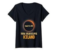 Donna Total Solar Eclipse Iceland August 12 2026 Eclipse Chaser Maglietta con Collo a V
