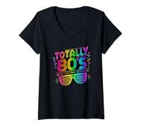 Donna Totally 80's No Costume Needed Anni '80 Maglietta con Collo a V