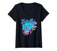 Donna Totally 80s Retro Vintage Halloween Costume Style Anni '90 a Tema Maglietta con Collo a V