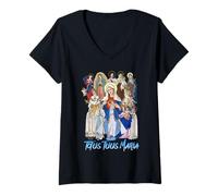 Donna Totus Tuus Maria Totalmente tua cattolica JPII Madre Maria Maglietta con Collo a V