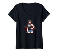 Donna Touch of Sweevil Anime Estetic Dark Style Design Maglietta con Collo a V