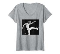 Donna Tour dell'album dei Rolling Stones Mick Jagger Nero e Blu Maglietta con Collo a V