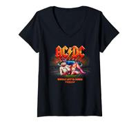 Donna Tour Europeo AC/DC PWR UP 2024 Whole Lotta Rosie Londra Maglietta con Collo a V