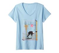 Donna Tour in Cammello Arabo Marocchino Hamsa Occhio di Fatima Viaggio nel Deserto Maglietta con Collo a V