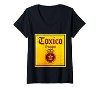 Donna Toxico Guapo El Galan mas Fino Borracho Hasta Las Chanclas Maglietta con Collo a V
