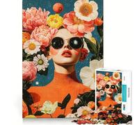 Donna tra fiori e stelle - Puzzle da 1000 pezzi - Gioco di logica e allenamento mentale - Incastro perfetto,senza spazi vuoti - Sfida interattiva per la mente a casa (38x52cm)