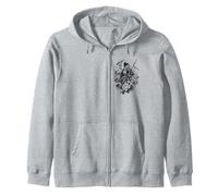 Donna Tradizionale Giapponese Samurai in Stile Irezumi Felpa con Cappuccio