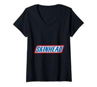Donna Tradizionale OI Skinhead Punk-Rock Maglietta con Collo a V