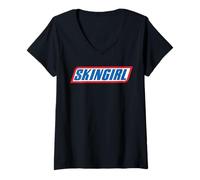 Donna Tradizionale OI Skinhead Punk-Rock Maglietta con Collo a V