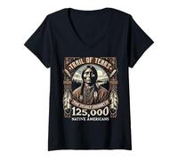 Donna Trail Of Tears Il viaggio mortale dei nativi americani Maglietta con Collo a V