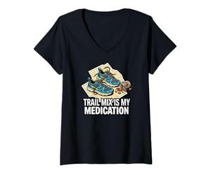 Donna Trail Runner Hiker Trail Mix Is My Medication Maglietta con Collo a V