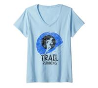 Donna Trail Running Run Percorsi Runner Maglietta con Collo a V
