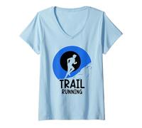 Donna Trail Running Run Percorsi Runner Maglietta con Collo a V
