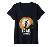 Donna Trail Running Run Percorsi Runner Maglietta con Collo a V