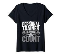 Donna Trainer's Great Just Can't Count Reps Right - Maglietta con Collo a V