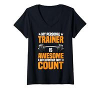 Donna Trainer's Great Just Can't Count Reps Right - Maglietta con Collo a V