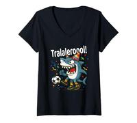 Donna Tralalero Tralala Italian Brainrot Boys Soccer Birthday Meme Maglietta con Collo a V