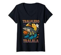 Donna Tralalero Tralala Italian Brainrot Shark Halloween per Bambini Maglietta con Collo a V