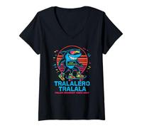 Donna Tralalero Tralala Italian Brainrot Vibes Only - Funny Shark Maglietta con Collo a V