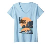 Donna Tramonto El Nido Maglietta con Collo a V