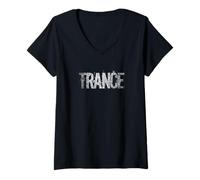 Donna Trance - Cool Dance Music Design Elettronica per Dj Maglietta con Collo a V
