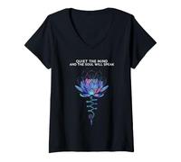 Donna Tranquillo La Mente E L'Anima Parleranno Namaste Spirituale Maglietta con Collo a V