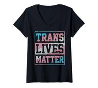 Donna Trans Lives Matter - Trans Pride Flag Transgender LGBTQ Maglietta con Collo a V