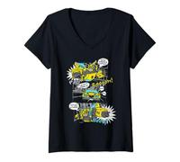 Donna Transformers Bumblebee Comic Strip Maglietta con Collo a V