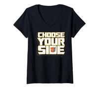 Donna Transformers Choose Your Side Maglietta con Collo a V