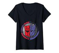 Donna Transformers Choose Your Side Maglietta con Collo a V