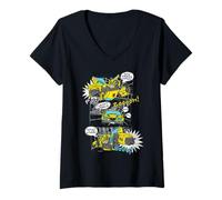 Donna Transformers Comic Strip Maglietta con Collo a V