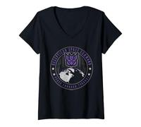Donna Transformers Decepticon Space Command Maglietta con Collo a V