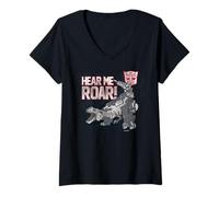 Donna Transformers Hear Me Roar Maglietta con Collo a V