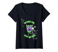 Donna Transformers Nothing Can Stop Me Now Maglietta con Collo a V