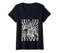 Donna Transformers Optimus Prime Join Energon Effort Maglietta con Collo a V